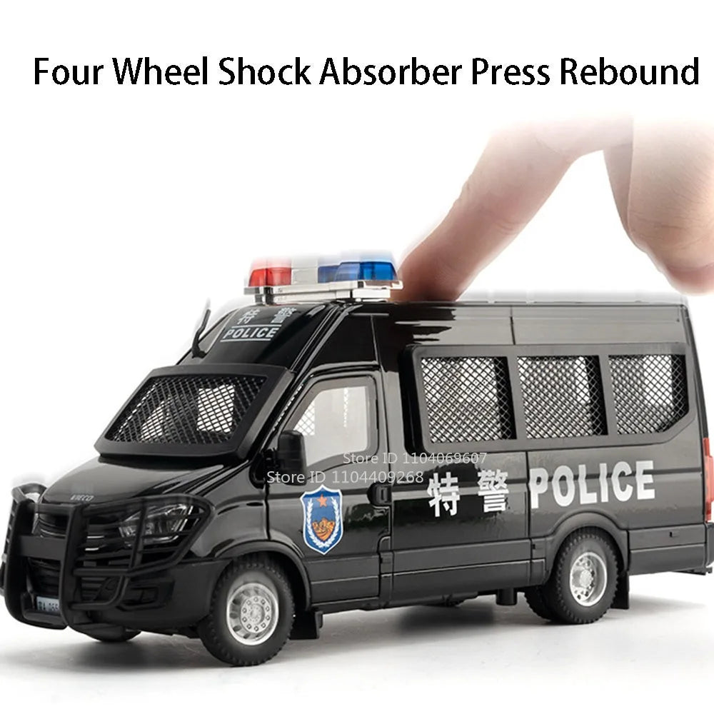 1:24 Scale Special Lada 2106 Police Car Model Toy Alloy Body Rubber Tire Metal Diecast 110 Explosion-proof Vehicle Models