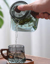 450ml Square Bottom Mountain Glass Teapot With Infuser Side Wooden Handle Tea Pot Puer Oolong Tea Maker Kungfu Tea Set