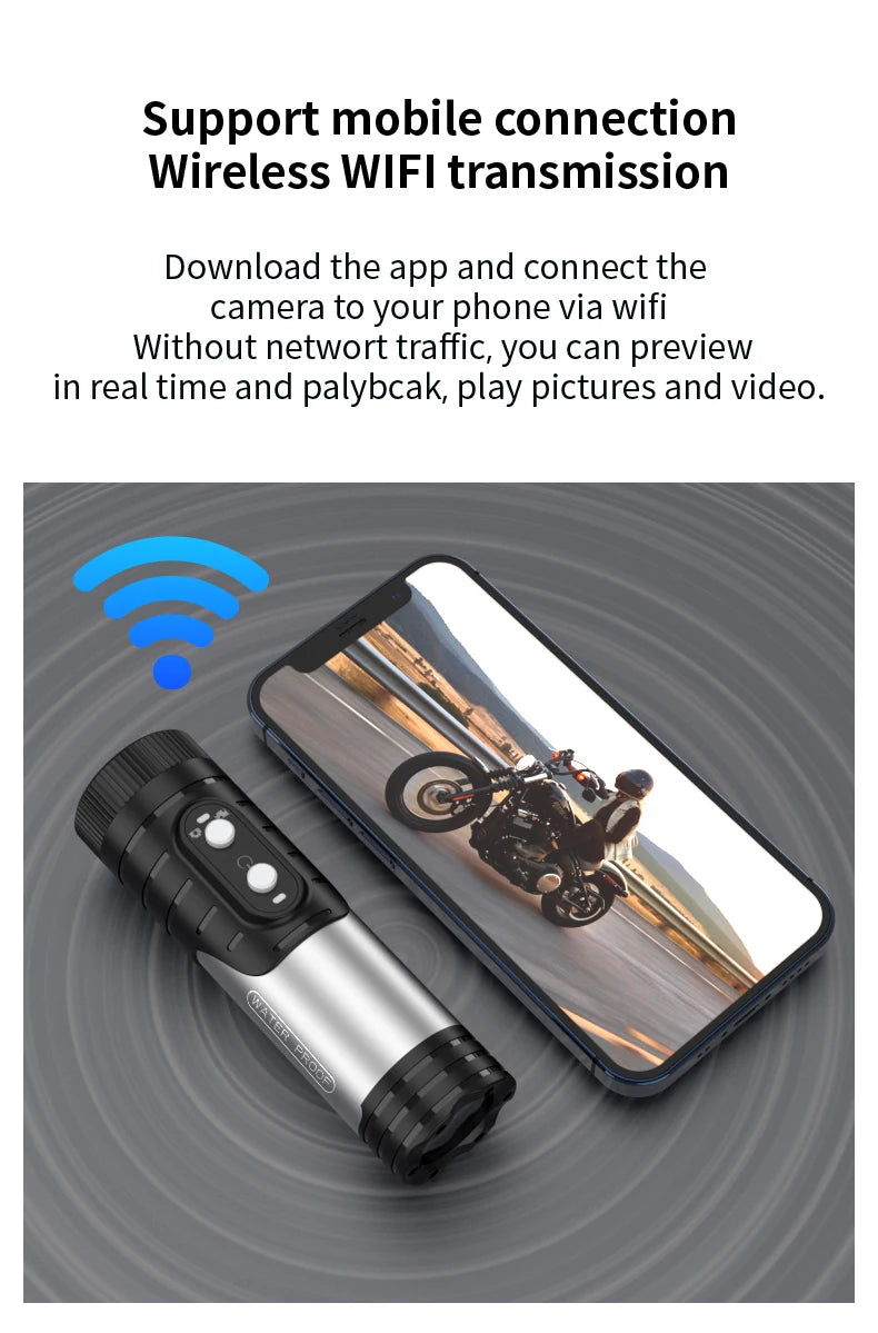 FHD 1080P Mini WiFi Sports Action Camera Portable Bicycle Helmet Motorcycle Body Camera Waterproof Cycling DVR with Wide Angle Lens
