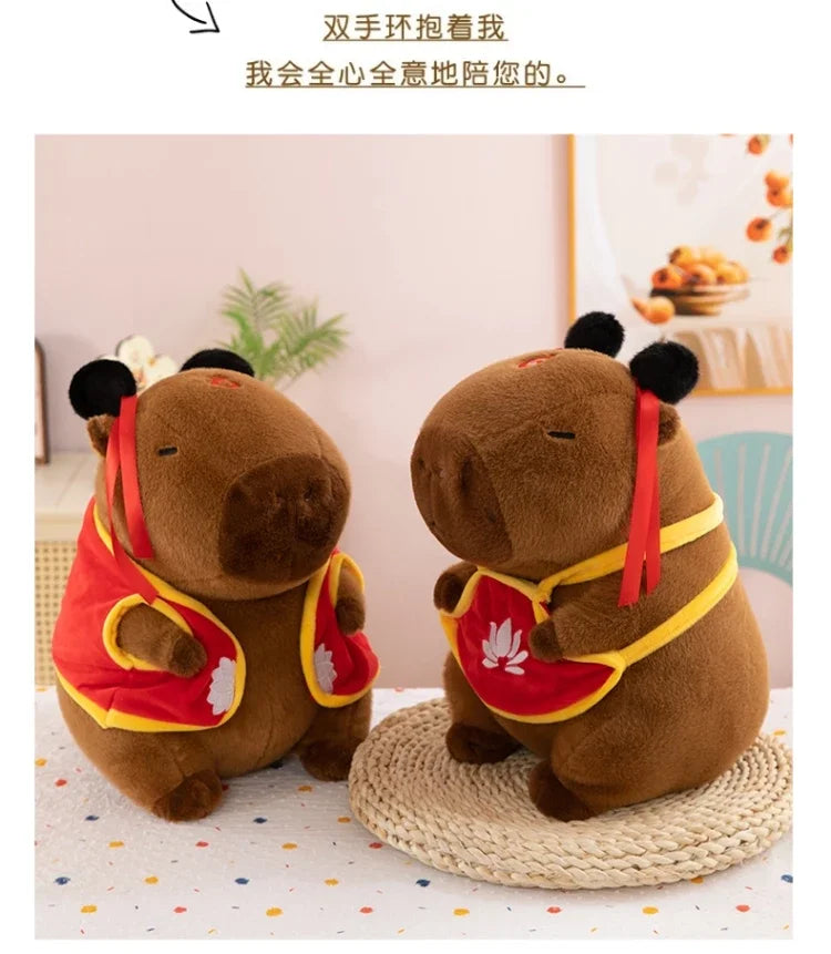 Hot 50cm Nezha Capybara Plush Toys Kawaii Cute Capybara Soft Stuffed Animal Anime Soft Pillow Toy Room Decor Kids Birthday Gift