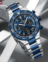 Luxury Stainless Steel Waterproof Classic Quartz Wristwatches Male Big Face Clock