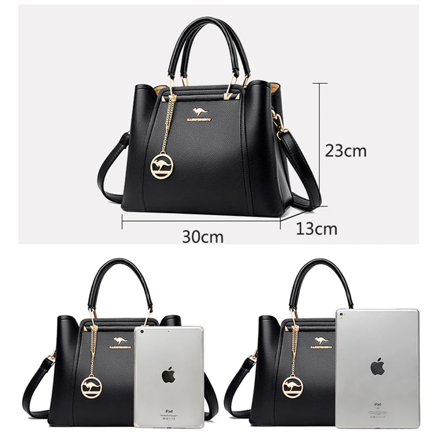 3 Layers Quality Leather Luxury Handbags Bags Designer Crossbody Bags for Women Large Capacity Tote Bag