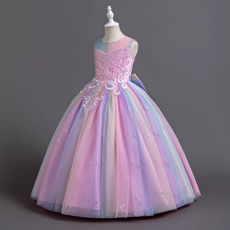 Girls Princess Ball Gown Fluffy Tulle Puffy Dress for Birthday Christmas Pageant Flower Girl Wedding Dress