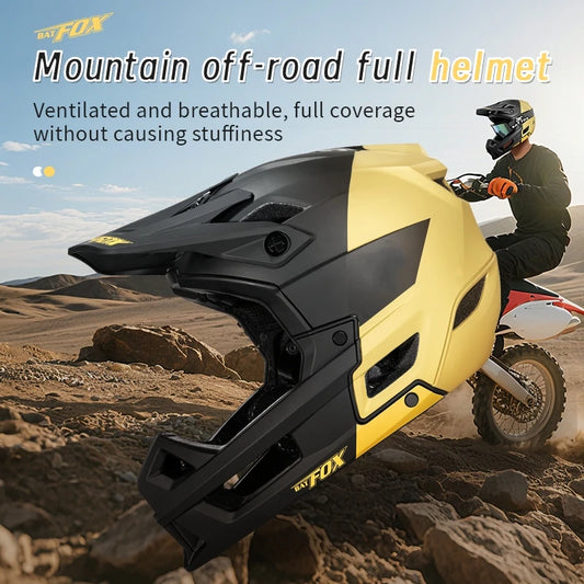 Off Road Full Face Mountain Bike Helmet With Adjustable Visor