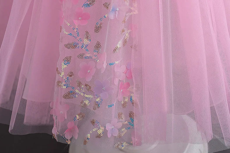 Unicorn Princess Dress for Girls - Magical Rainbow Tulle Ball Gown  Flower Girl Birthday Party Dress