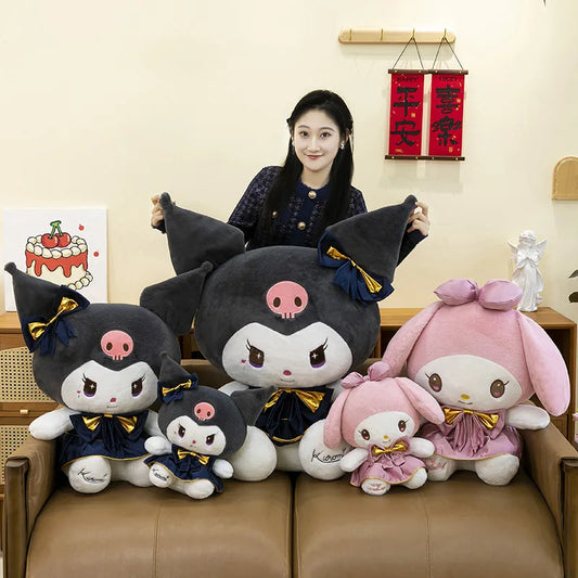 Kawaii Kuromi Melody Dress Plush Toy Soft Stuffed Doll Pillow