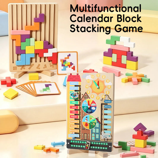 Wooden 3D Calendar Block Logic Puzzle