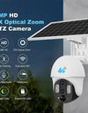 Outdoor Solar 4G Camera 10X Optical Zoom Night Vision Battery CCTV Monitor PIR Human Detection Waterproof Security Video Camera