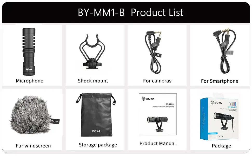 BY-MM1-B On-camera Shotgun Microphone for iPhone Android Smartphone DSLR Cameras PC Laptop Youtube Recording Streaming Vlog