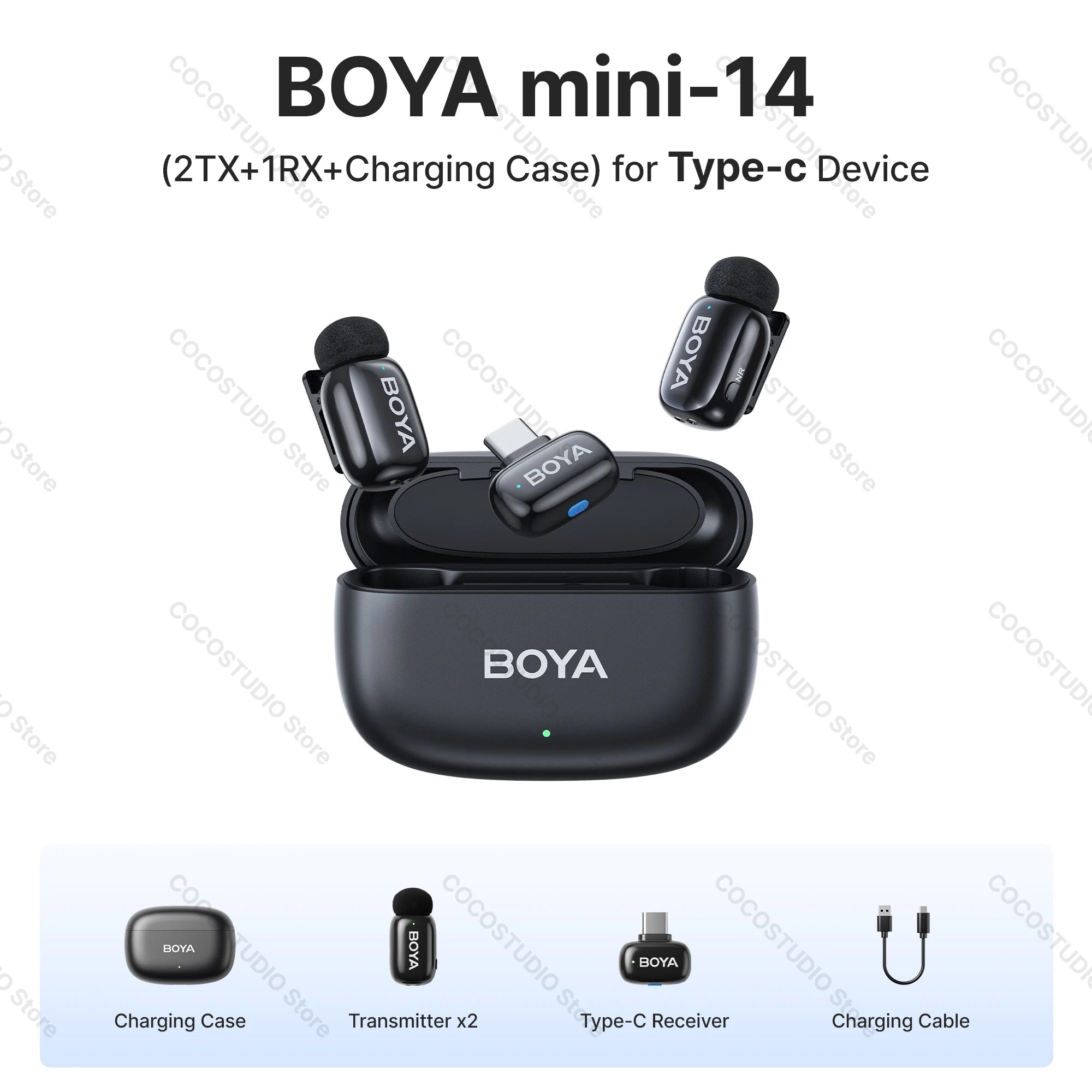 Mini Wireless Lavalier Microphone for iPhone 15/16 Series Android Type-C Smartphones Mirroless Cameras Video Recording