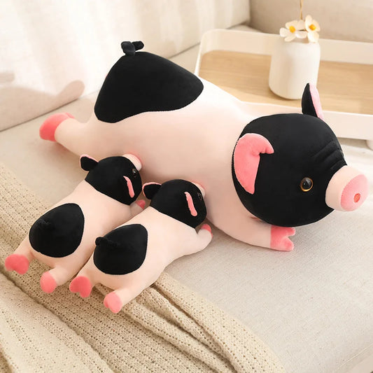 Cute Miniature Pig Plush Stuffed Animal Lying Down Pillow