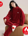 Women’s Winter Flannel Pajama Set – Warm Coral Fleece Loungewear with Cute Bunny Design