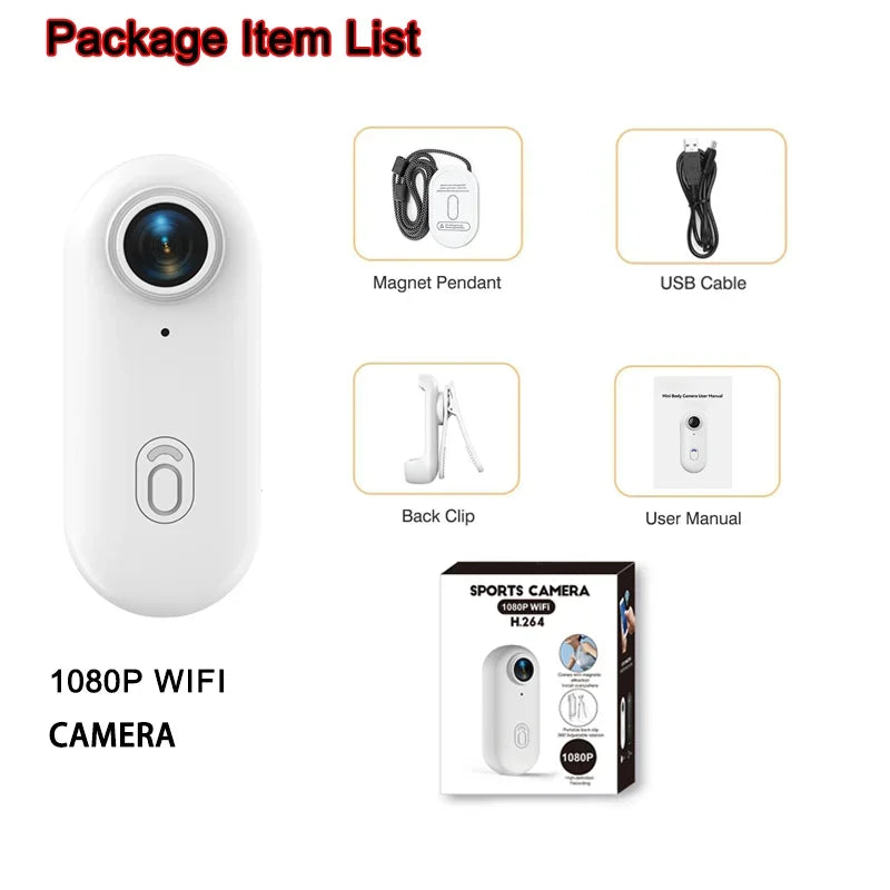 Mini 4K Action Body Camera with WiFi EIS and 30M Waterproof Housing