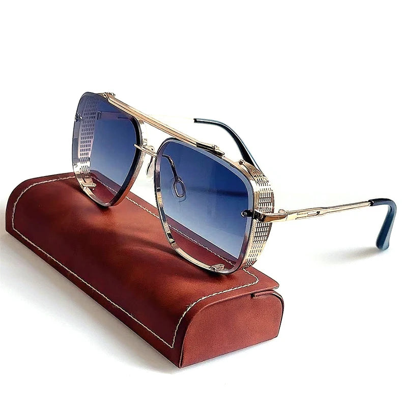 Vintage Steampunk Square Sunglasses With UV400 Protection