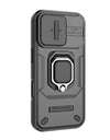 For iPhone 16 Case Lens Protection Sliding window Cover For iPhone 16 Pro Max Cover Armor Shockproof Silicone Ring Stand 16 Plus