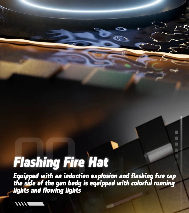 LED Fully Automatic Fire Effect Electric Water Gun Rechargeable Long Range Water Blaster