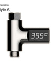 LED Display Household Water Shower Thermometer 5-85℃ Flow Self-powered Water Thermometer Monitoring Baby Care Energy Smart Meter
