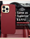 Original Leather for Magsafe Case for iPhone 14 Pro 14Pro Magnetic Cover with Tempered Glass Screen Protector