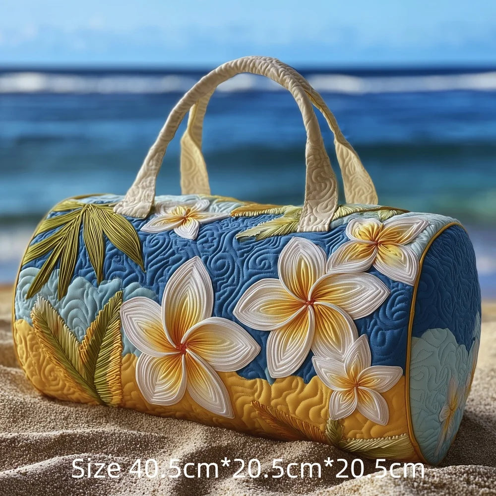 3D Printed Quilted Travel Duffle Bag Floral Pattern Tote Colorful Flowers Carry-On Lightweight Weekender Overnight Bag for Women