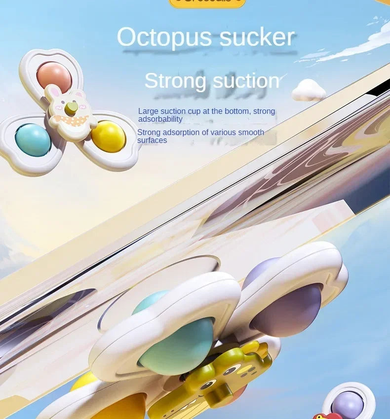 3PCS Suction Cup Rotating Toy for  Hand-eye Coordination Educational Training, Bath & Travel toy, Birthday Christmas Gift