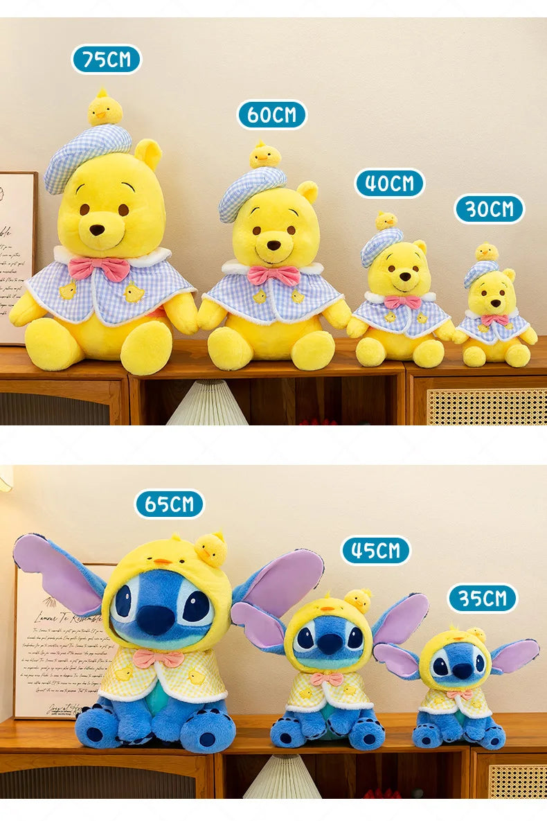 Disney's popular cute Stitch and Winnie plush toys, cute Winnie the Pooh dolls, girls' holiday and birthday gifts