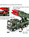 1:32 Ladder Truck Water Tanker Military Missile Rocket Launcher Trucks Model Toy Car Metal Diecast Sound Light Models Boys Gifts