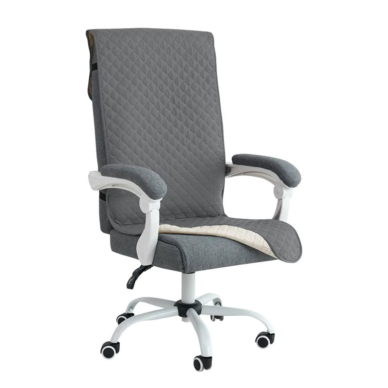 Office Chair Cover Anti-slip Long Boss Office Chairs Pad 1piece with Elastic Strap Swivel Computer Dust Armchair Slipcover