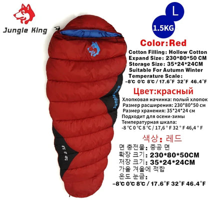 1.5KG Thickened Winter Cold Weather Waterproof Sleeping Bag Camping Hiking Supplies -8℃ Cotton Sleeping Bags