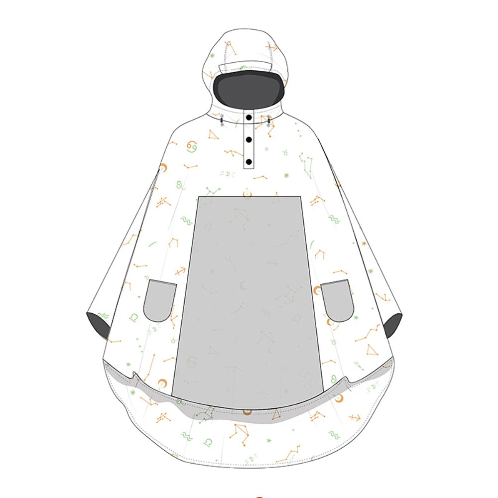 Long Waterproof Motorcycle Rain Poncho with Hood Visor and Sleeves