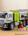 1:50 Electric Vacuum Cleaner Sweeper Garbage Truck Model Toy Alloy Diecast Light Sound Engineering Vehicle Gifts for
