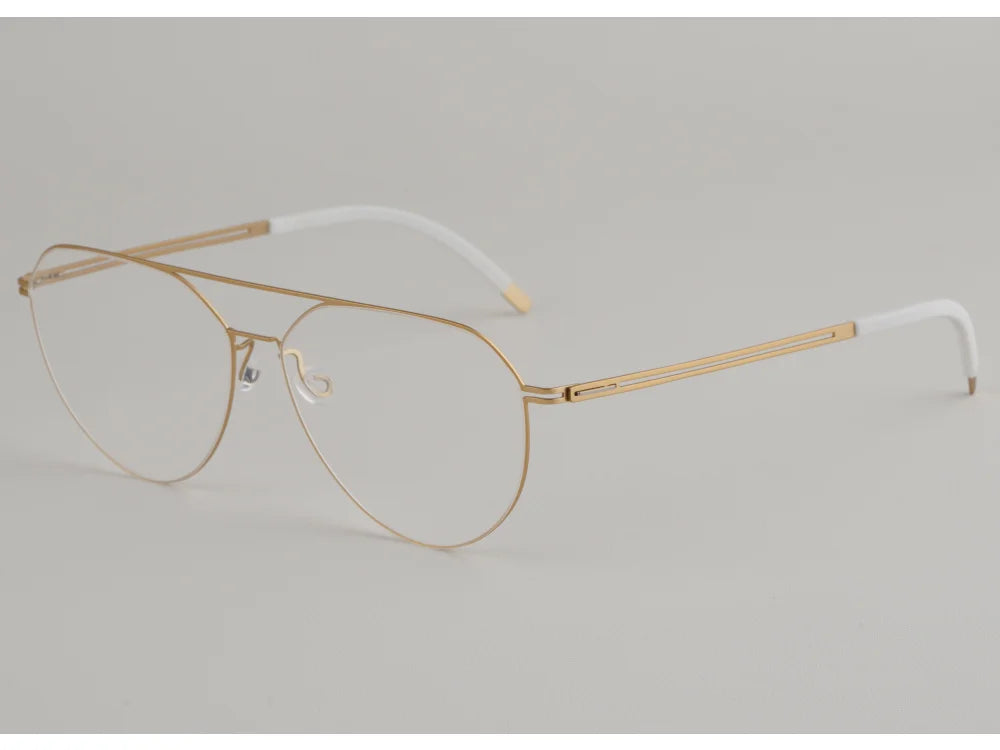 Oversized Pilot Titanium Double Bridge Screwless Eyeglasses Frame