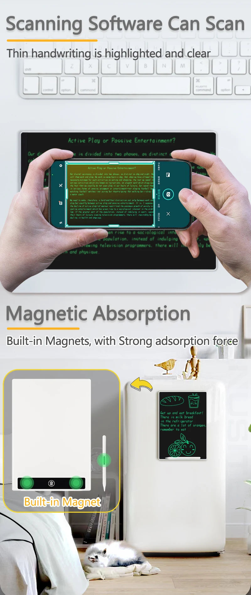 11.5/10.5inch LCD Drawing Board for Work Full Screen Superfine Double/single-sided Handwriting Crystal megnet Writing Tablet Pad