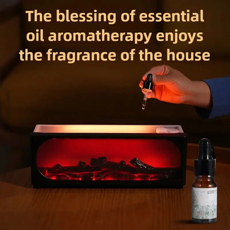 Simulated fireplace charcoal fire humidifier with Bluetooth stereo multifunctional aromatherapy silent fog air humidifier home