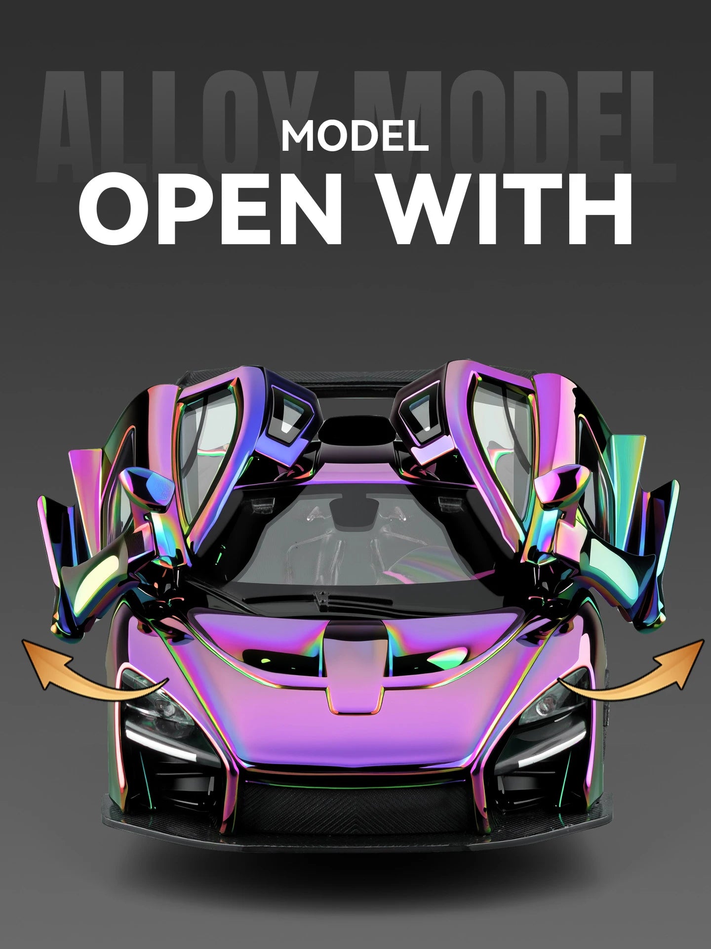 1 24 Scale Senna Supercar Diecast Pull Back Model Car with Sound and Light