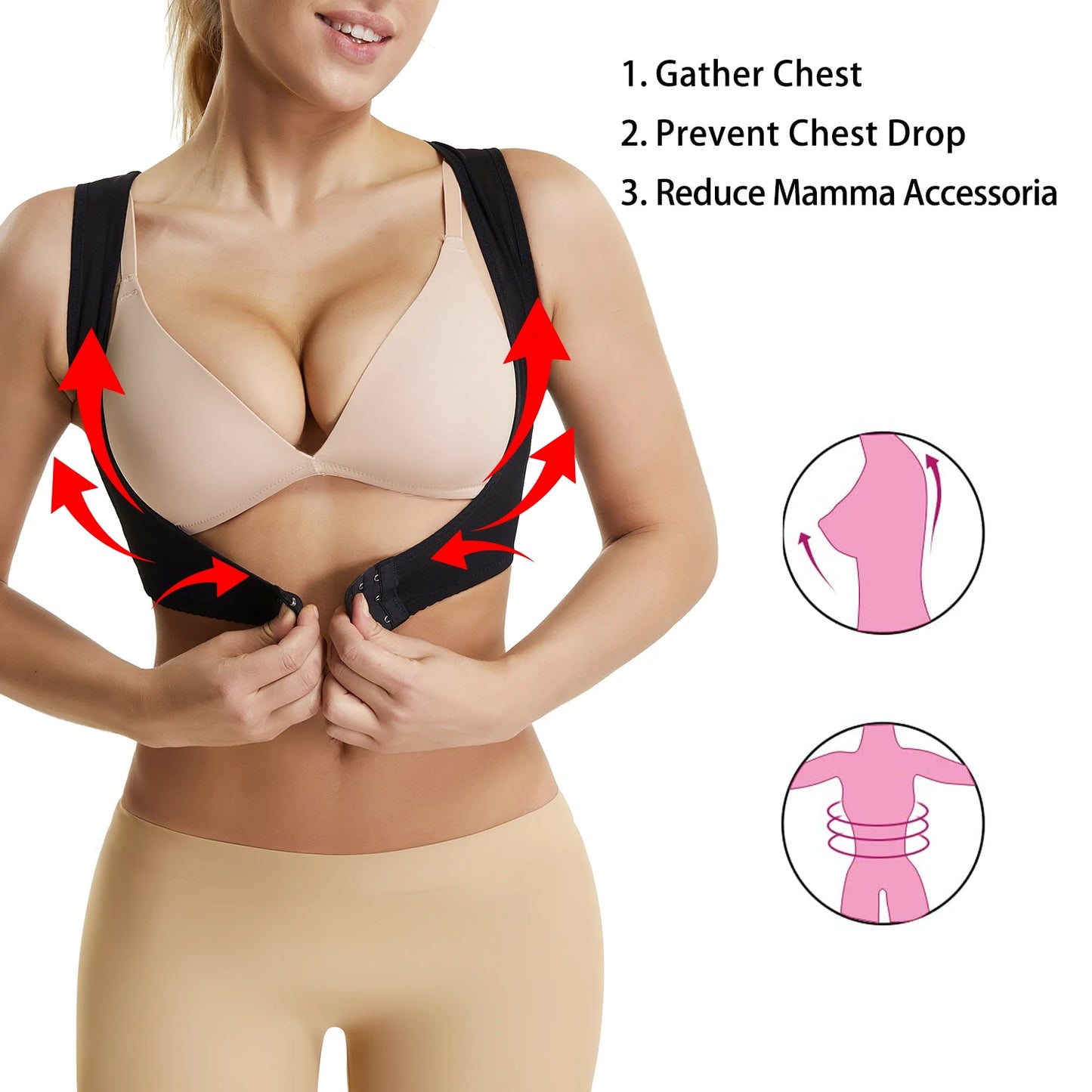 Push Up Bra Support Women Chest Brace Up Posture Corrector Shapewear Top Cropped Vest Back Compression Surgical Slimmer Band 3XL