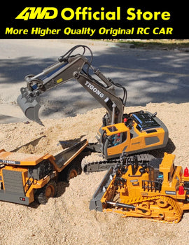 Remote Control Excavator Dump Truck Crawler Bulldozer RC Model Car Toy Alloy Simulation Construction Vehicle Gifts