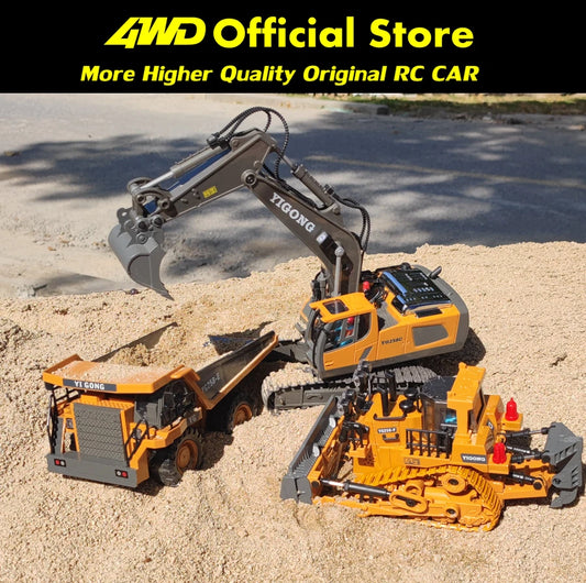 Remote Control Excavator Toy Radio Controlled RC Dump Truck Vehicle Crawler Bulldozer Construction Car Gifts for Boys