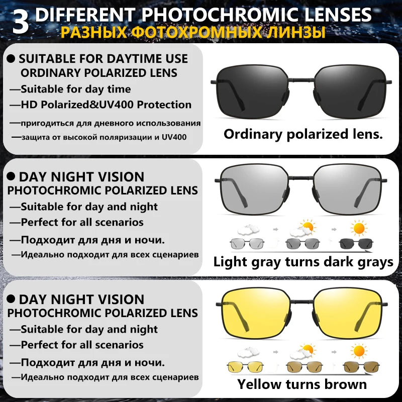 Photochromic Polarized Foldable Sunglasses for Men