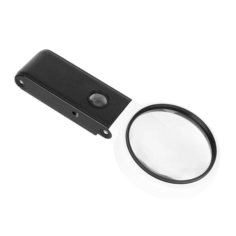 3X 5X 25X LED Handheld Magnifying Glass with Stand Foldable Reading Magnifier