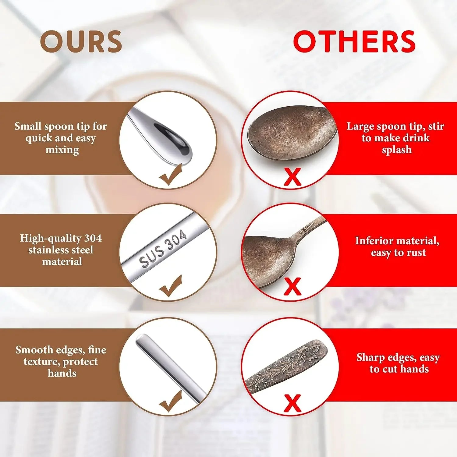 Long Handle Stirring Spoon Stainless Steel Food Grade Coffee Utensil Waterdrop Shape Ice Spoon Honey Cocktail Mixing Bar Tool