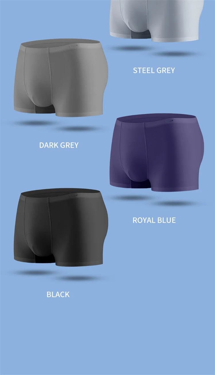 3-Pack Men’s Ice Silk Graphene Boxer Shorts – Comfortable & Breathable