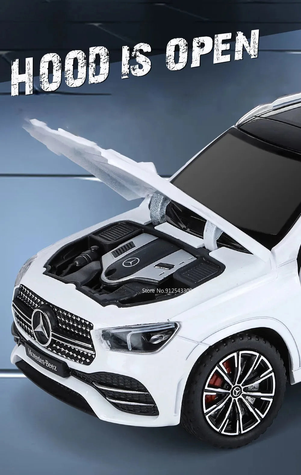 1:24 Scale S400L GLE350 Car Toy Model Doors Opened Sound Light Pull Back Metal Diecast Miniature Vehicle Collection Gift