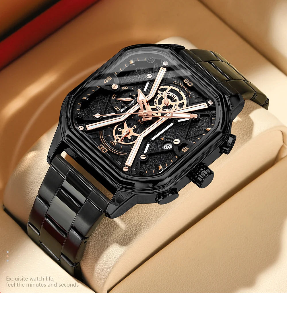 Men Watches Quartz High Quality Stainless Steel Top Brand Luxury Business Waterproof Luminous Chronograph Watch