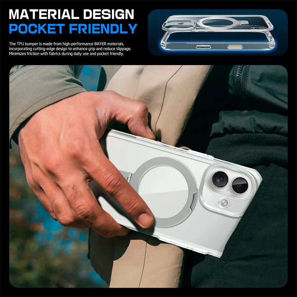 For iPhone 16 Case with Camera Control Capture Button UB Mag Stand Series Shockproof Protective  Phone Case