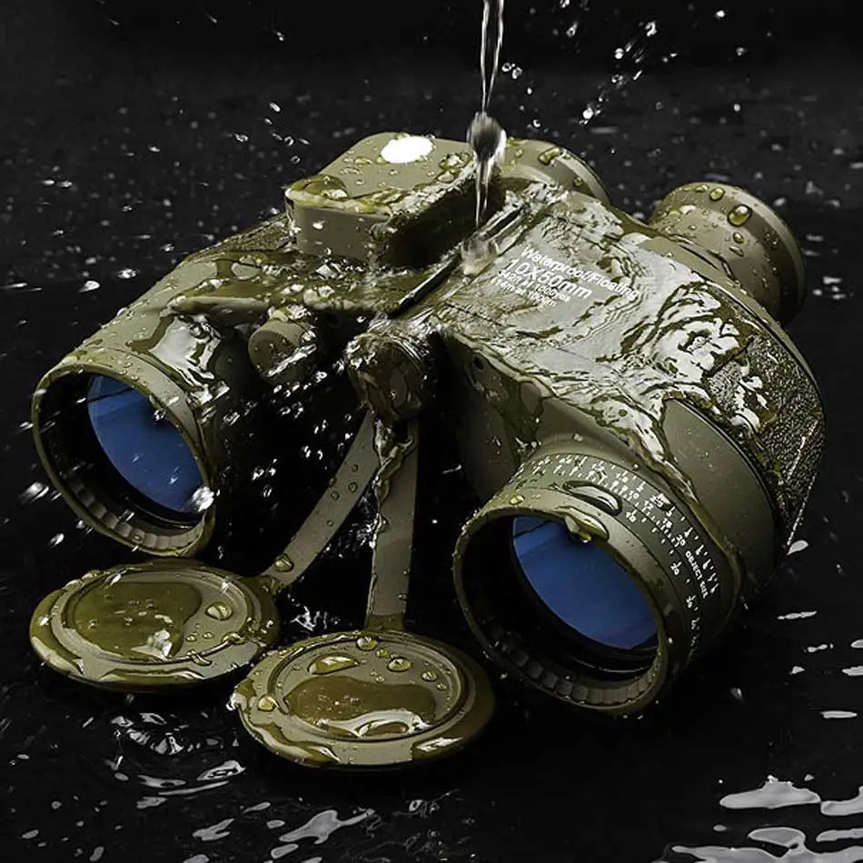 Professional Marine Binoculars 10x50 Nitrogen Waterproof Compass Rangefinder For Hunting Telescope High Power Hiking