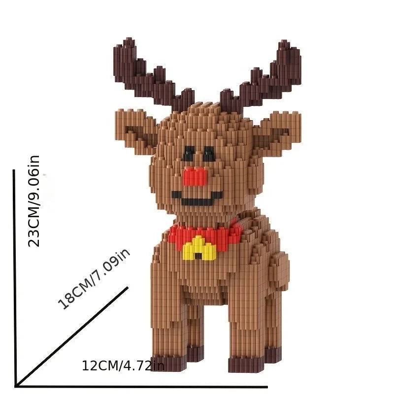 Santa Claus Elk Christmas Tree Building Blocks Toy Set Small Particle Bricks Building Blocks Toys Christmas Gift