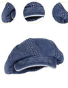 Women Denim Beret Hat Flat Cap Vintage Style Cabbie Hat Classic Newsboy Cap Octagonal Hat for Hiking Travel Driving Trip Outing