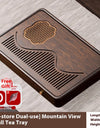 Household Portable Bamboo Tea Tray 48CM Tea Ceremony Wooden Tray Coffeeware Teaware Serving Tray For Chaban Tea Table