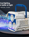 60 Holes Bubble Gun Soap Bubble Machine Electric Automatic Rocket Kid Outdoor Wedding Party Toy LED Light