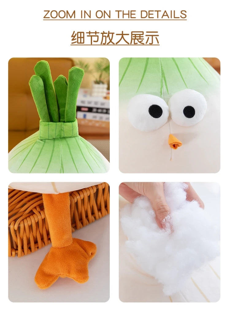 Creative Scallion Chicken Plush Toy Soft Stuffed Pillow